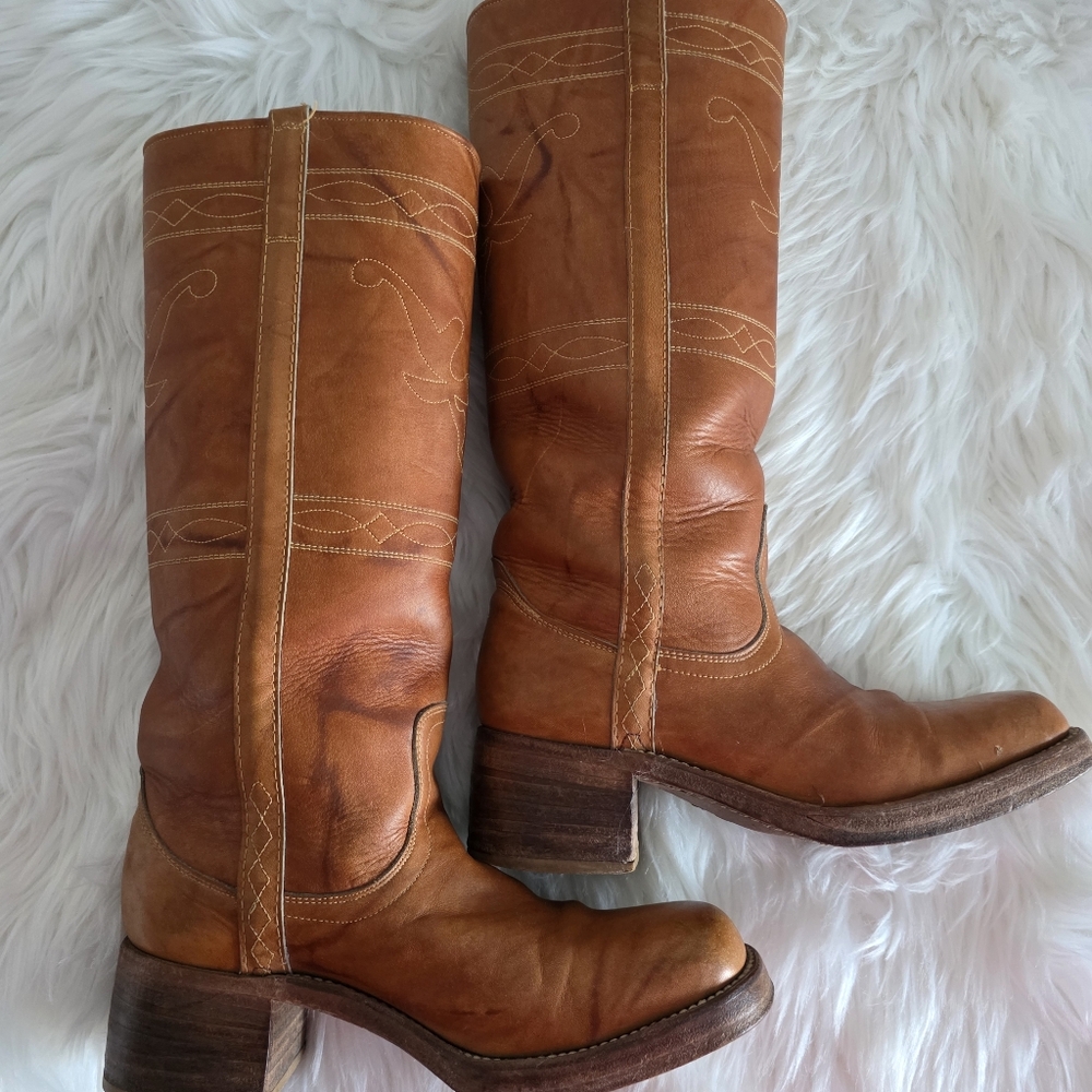 Vintage Stitching Horse Campus Boots Size 8 1/2D - Picture 3 of 16